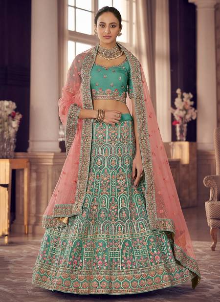 Gray Colour New Collection Fancy Wedding Wear Organza Heavy Latest Bridal Lehenga Choli 9408